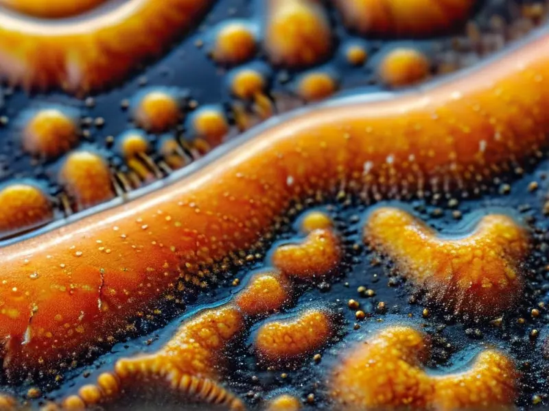 酿酒发酵罐中的酵母和细菌菌落特写