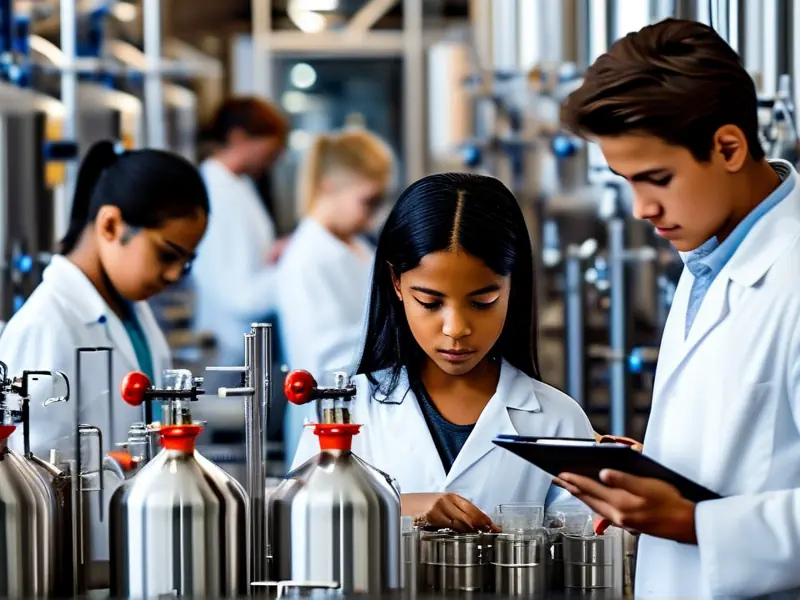 酿酒技术专业学生在实验室实践操作