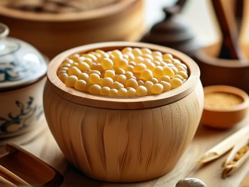 传统酿酒酒曲特写展示