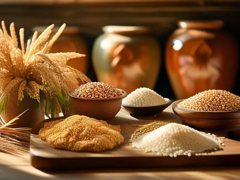 常见酿酒粮食原料实拍:高粱大米玉米小麦