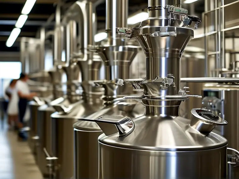 现代化不锈钢白酒酿造设备展示