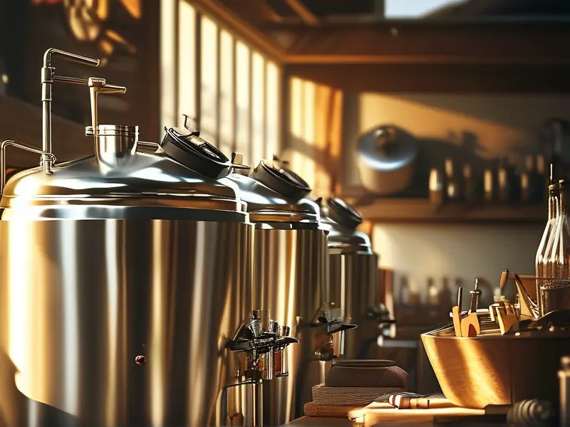 不锈钢酿酒设备特写