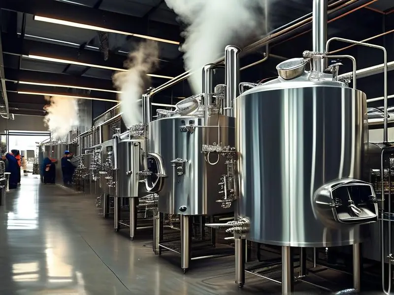 现代化商用酿酒设备生产现场实拍图