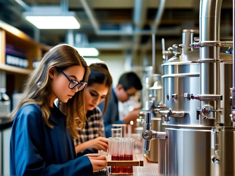 酿酒专业大学实验室场景