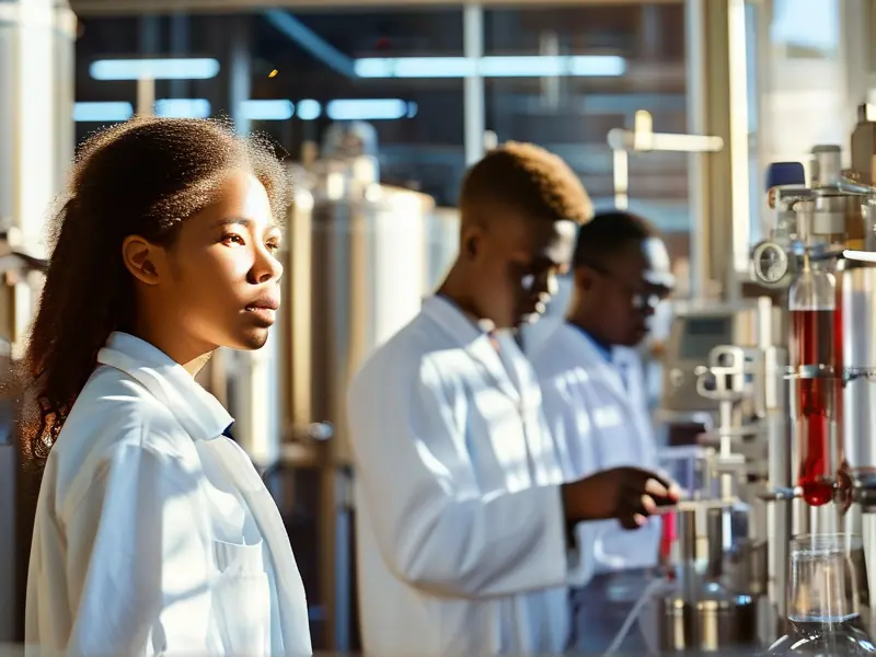 酿酒专业学生在实验室实践操作场景