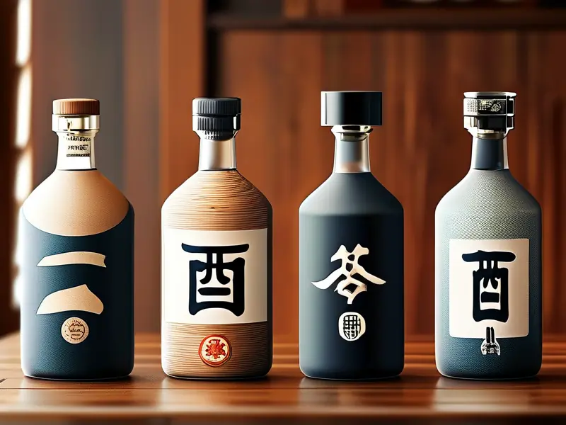 传统与现代酿造白酒标志对比图