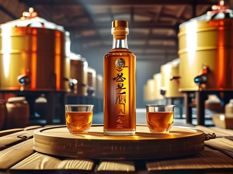 酿酒师在传统酒厂检测白酒质量