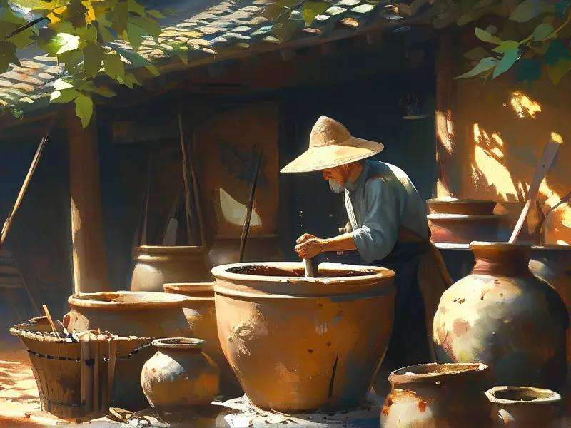 农村传统酿酒场景展示