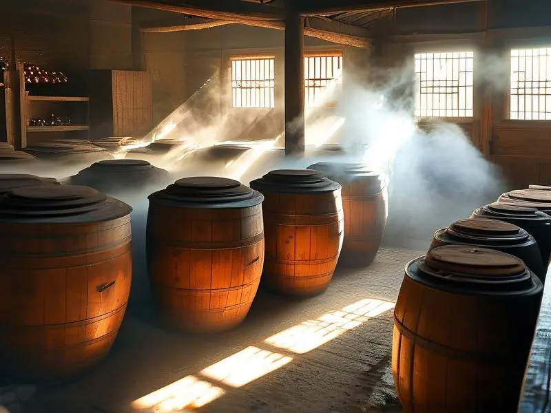 农村传统酿酒作坊生产场景实拍