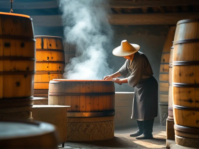 农村传统蒸馏酒制作过程实拍