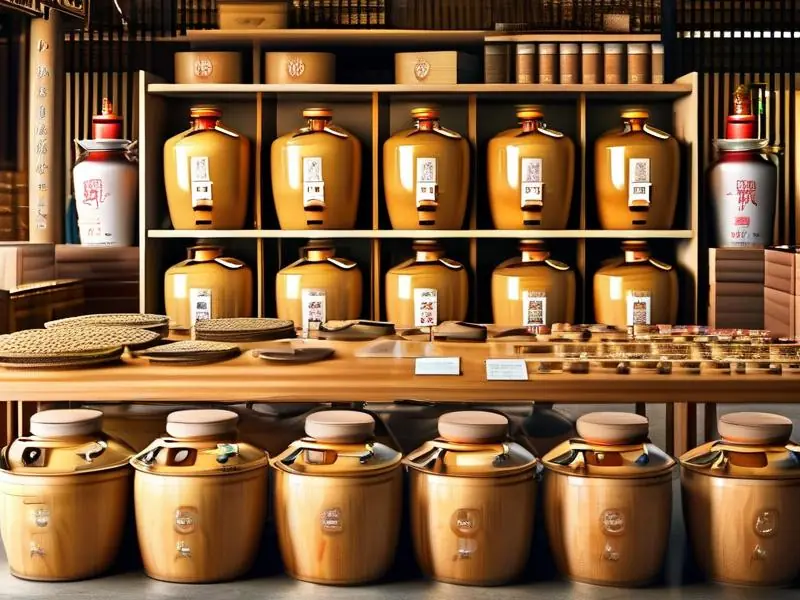 专业酿酒师在调配浓香型白酒的现场工作照