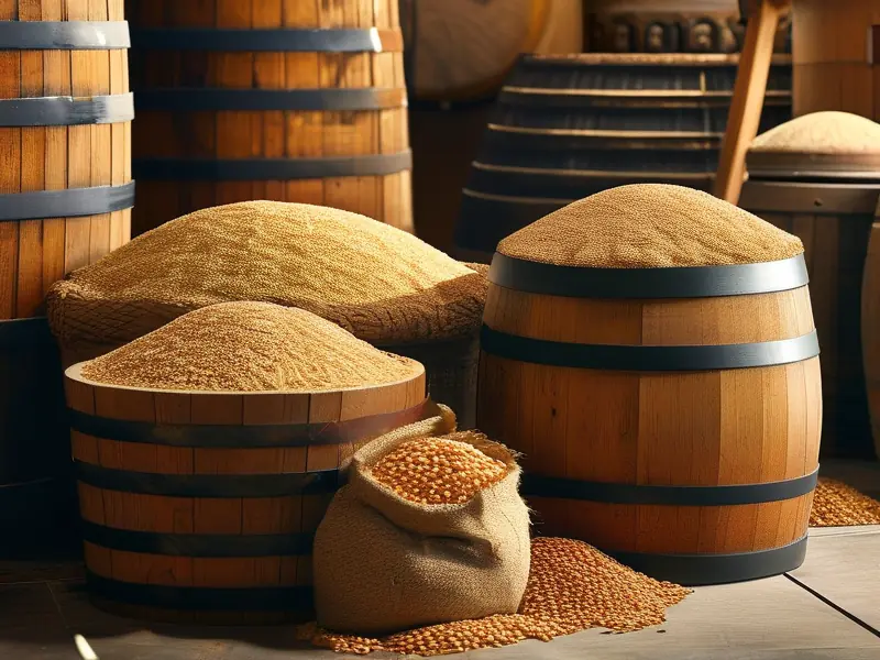 浓香型白酒传统酿造原料展示