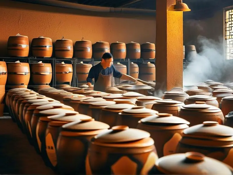 浓香型白酒地窖发酵与蒸馏车间实景图