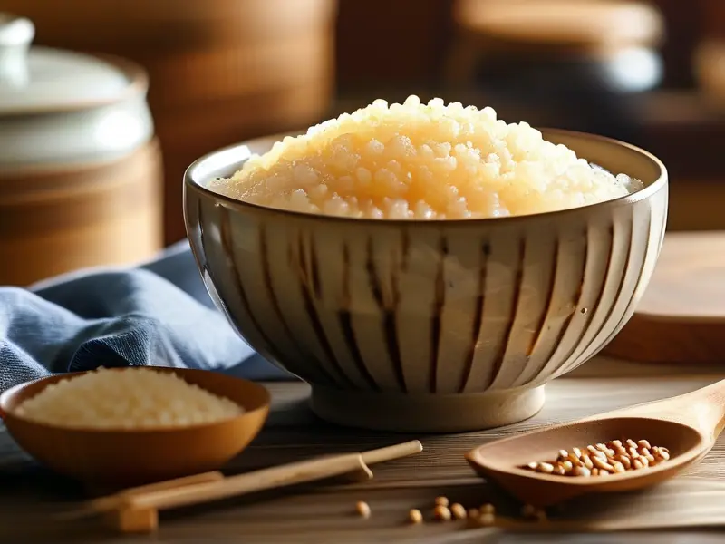 糯米酒酿成品展示及制作工具