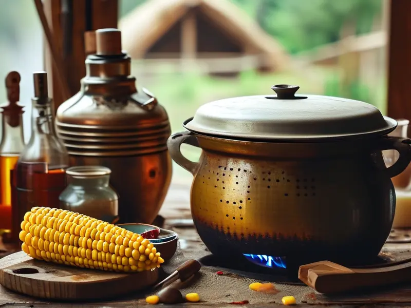 糯玉米酒酿造过程实拍图