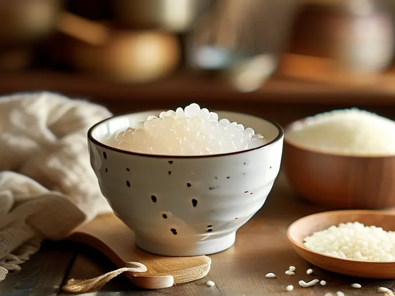 传统方法制作的糯米酒酿成品展示