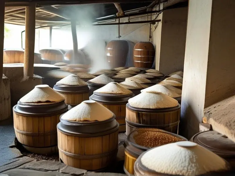 糯米白酒传统酿造工艺展示