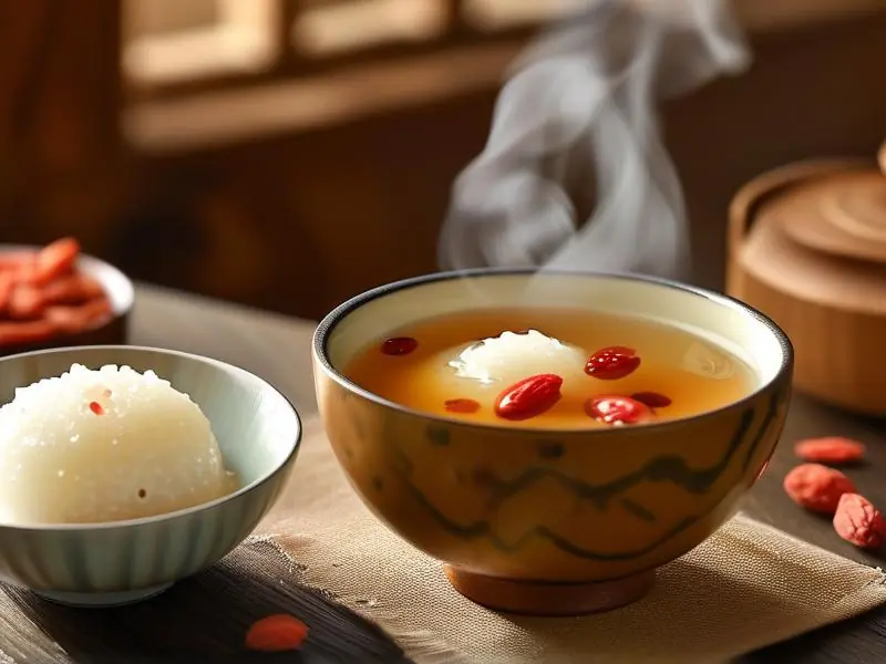 家常煮制的糯米甜酒特写