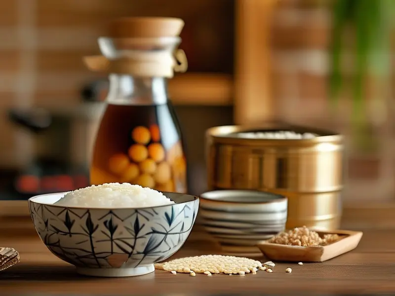 糯米甜酒制作过程展示