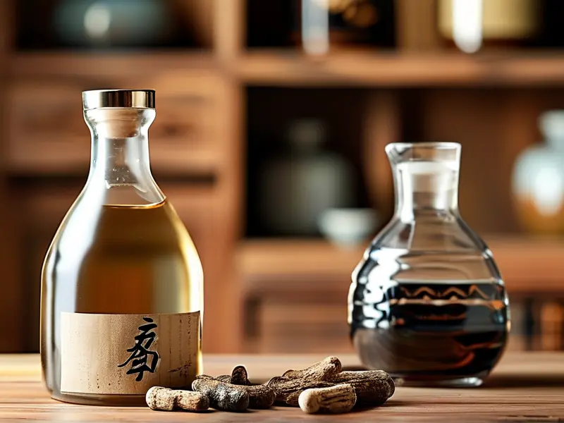 鹿茸泡酒原料展示：优质鹿茸与白酒的搭配