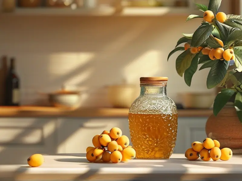 家庭自制枇杷酒原料与成品展示