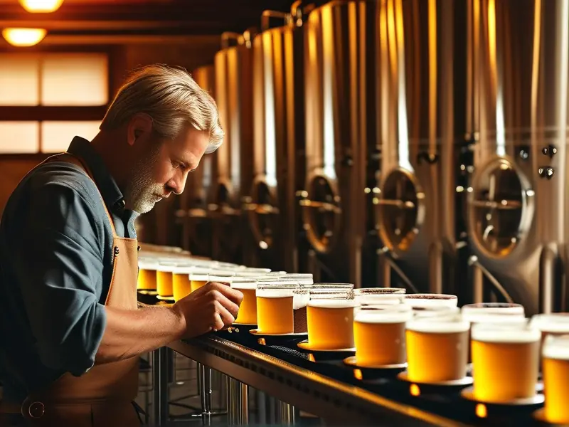专业酿酒师演示啤酒发酵过程