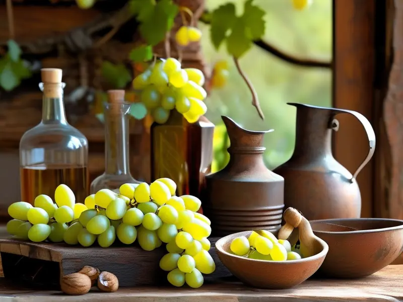 家庭葡萄酿酒准备材料展示