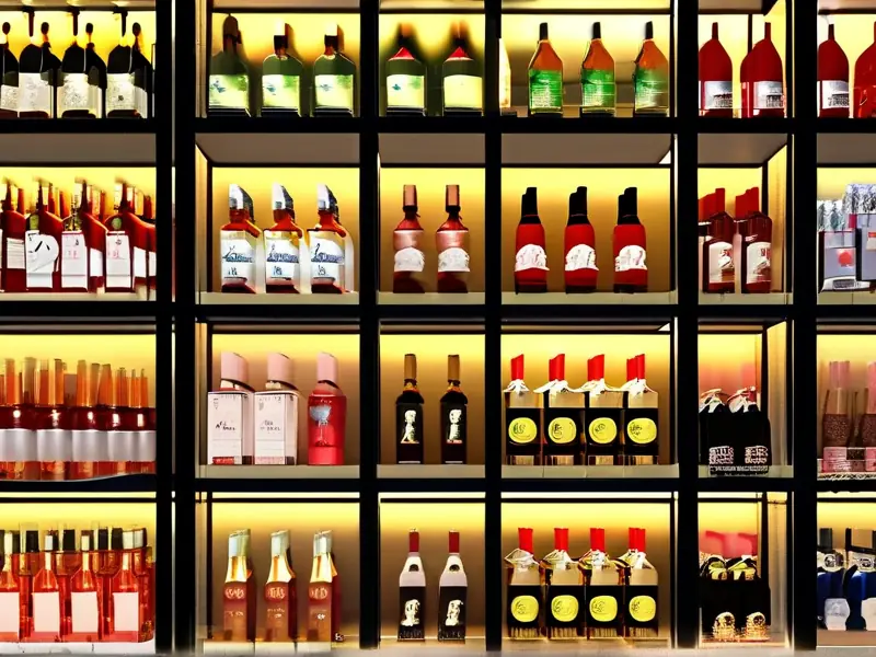 千熙佳酿酒不同系列产品展示及价格标签