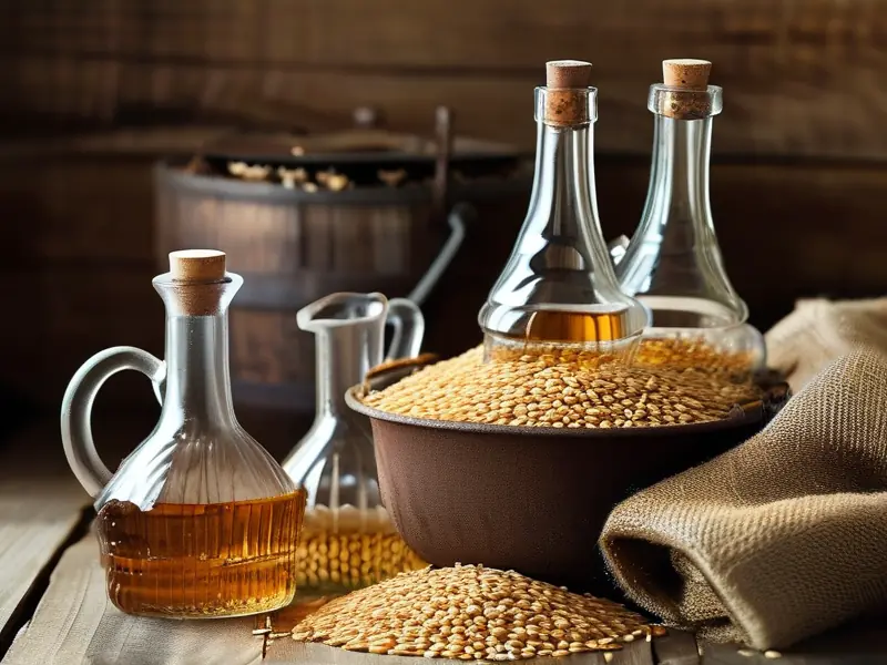 家庭自制荞麦酒原料与成品展示