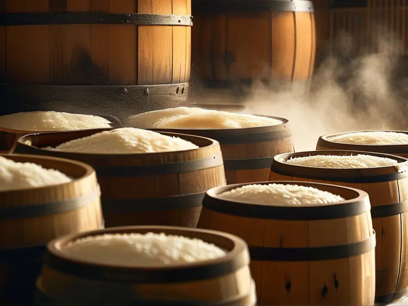 传统清酒酿造工艺中的米曲制作过程