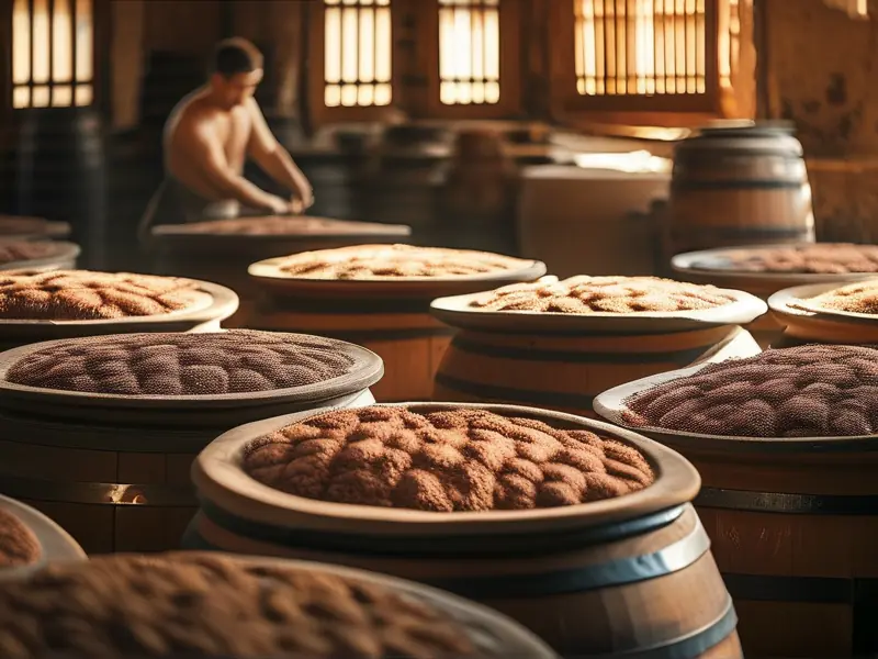 传统清香酒发酵工艺现场实拍