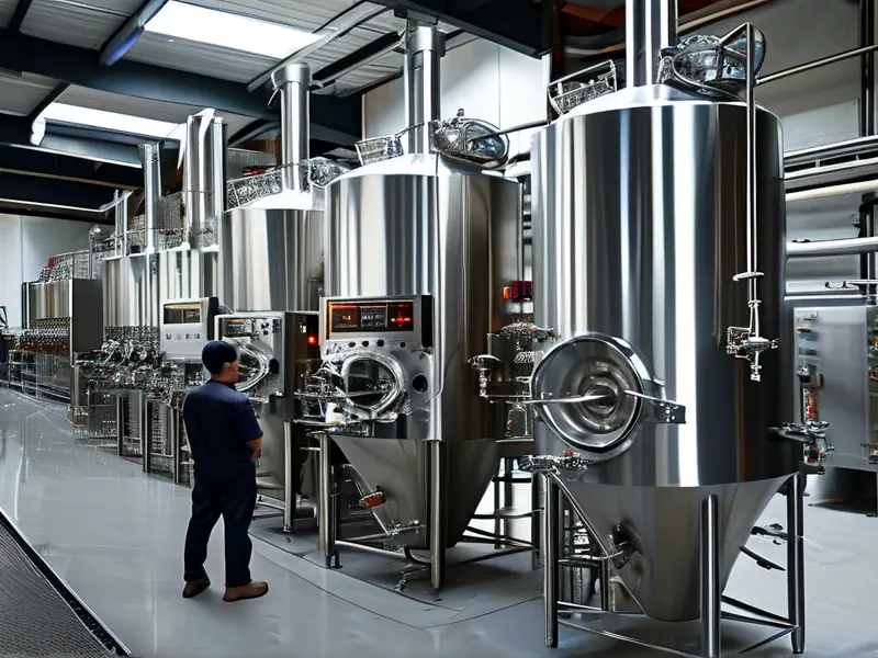 全自动大型酿酒设备生产线工作场景