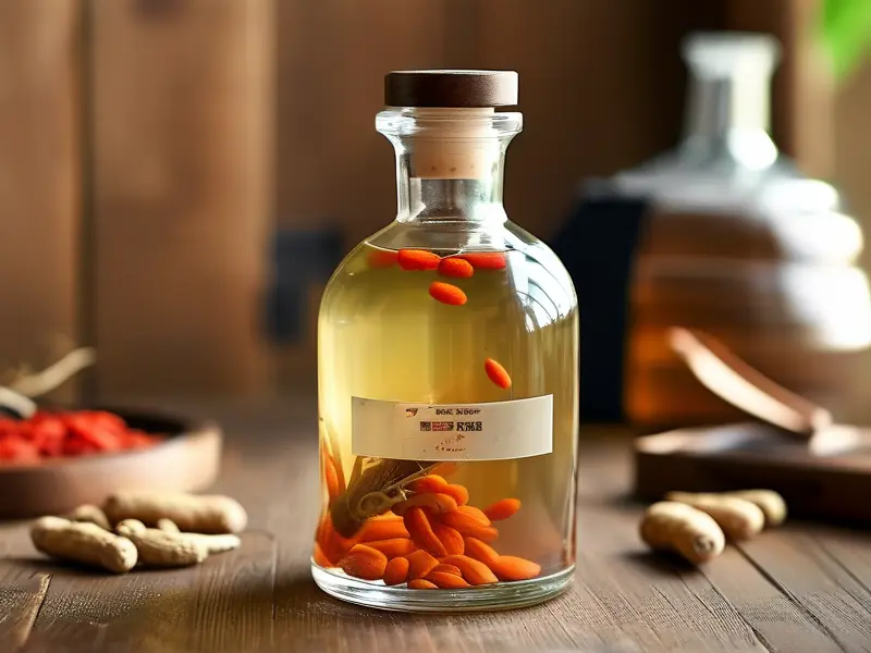 传统人参酒泡制过程展示图