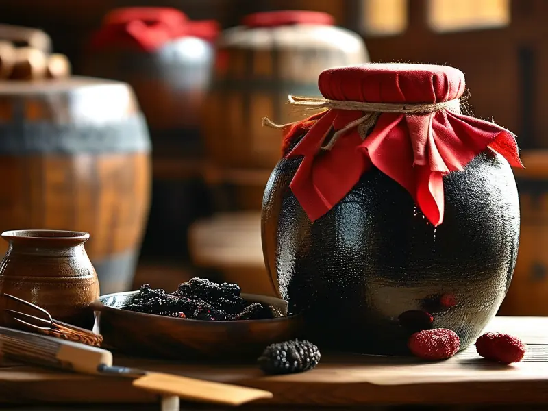 传统工艺酿造的稔子酒