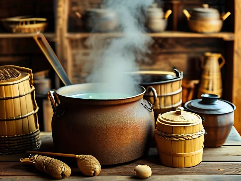 传统玉米酿酒过程展示