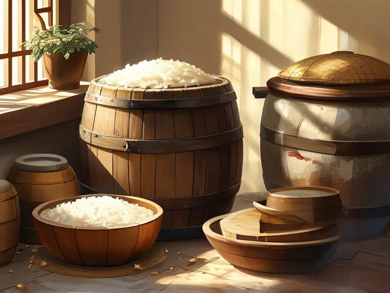 家庭自制黄酒发酵过程实拍图