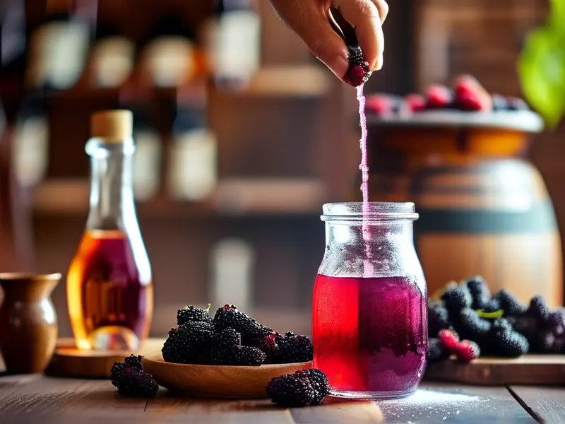 家庭酿造桑葚酒实际操作过程展示