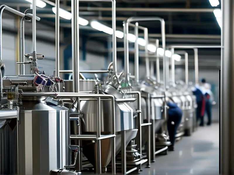 山东啤酒酿造设备生产线操作现场