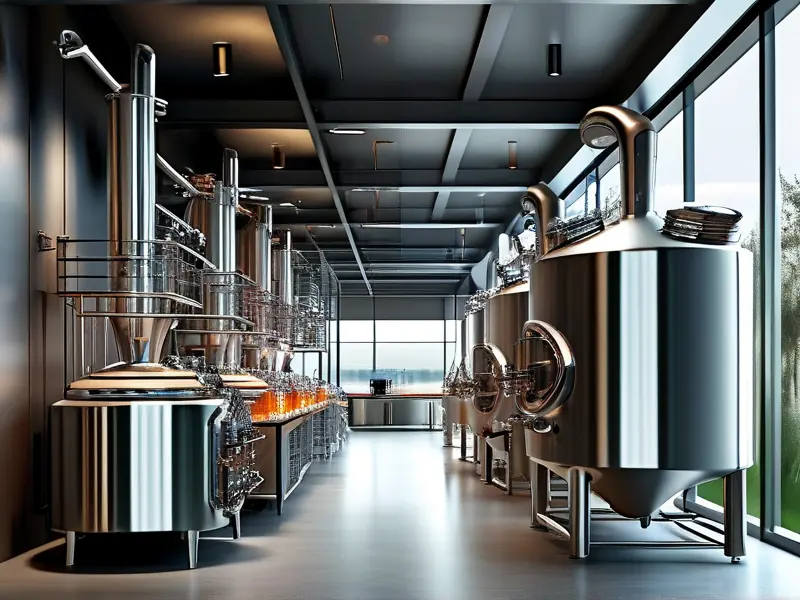 现代化生料酿酒设备工作场景