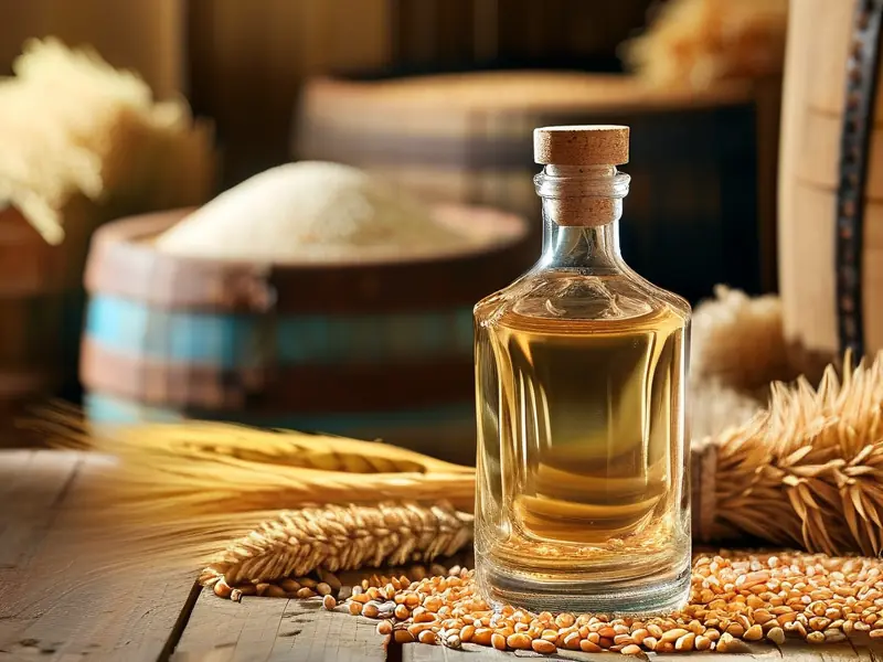 纯粮白酒与酿酒原料展示