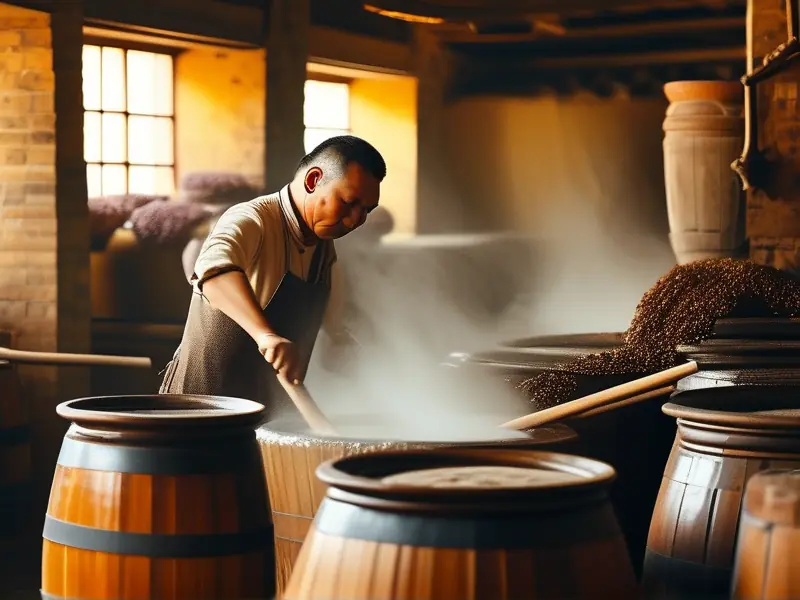 传统固态法酿酒工艺实景展示