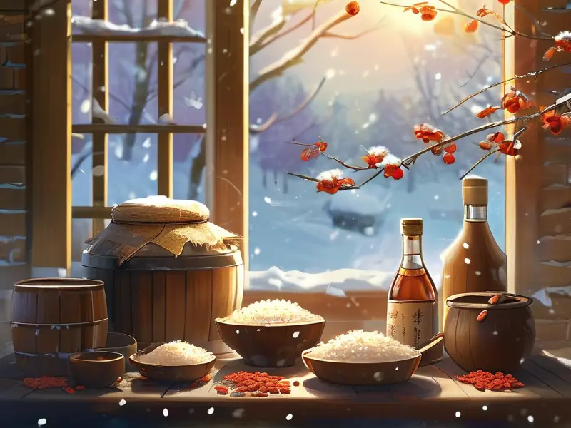 冬日家庭酿酒场景展示
