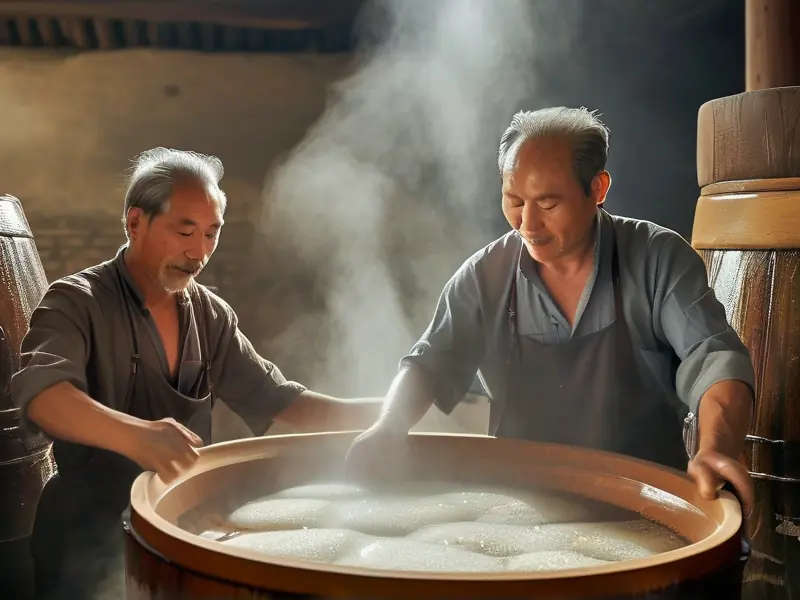 双沟老牌酒厂传统酿酒场景