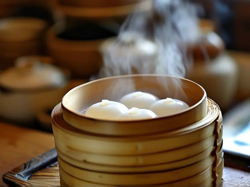 传统甜酒酿造过程中蒸糯米的场景
