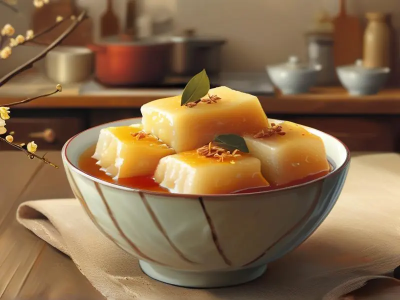 甜酒煮糍粑成品图