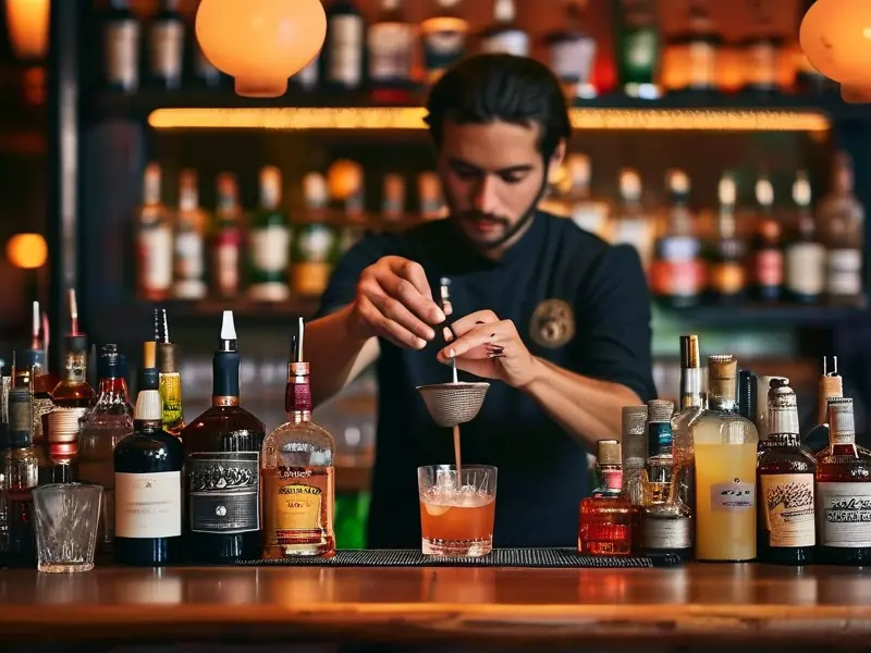 专业调酒师现场教学调酒技术