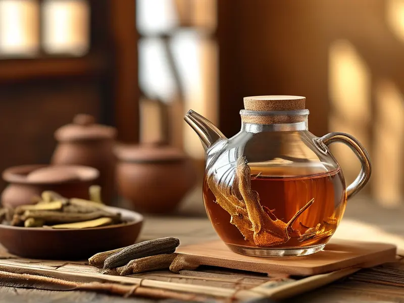 传统土茯苓药酒制作过程展示