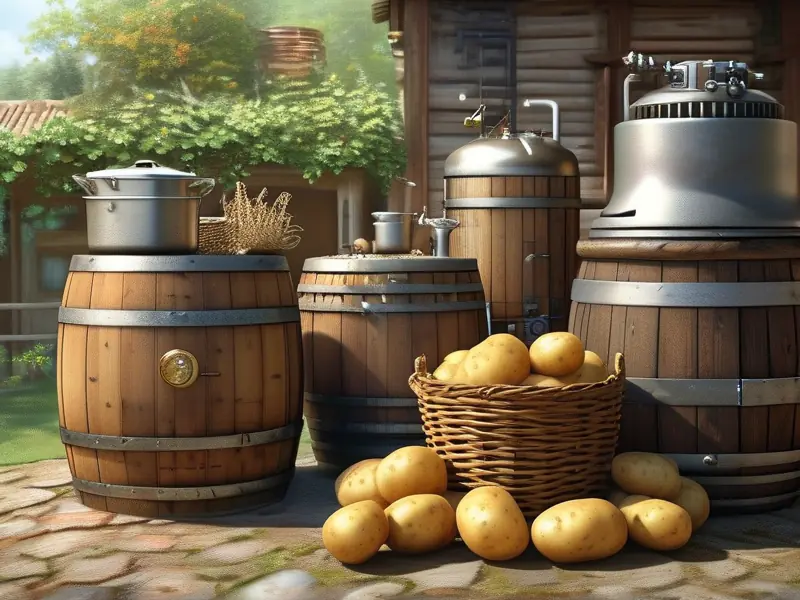 土豆酿酒原料和设备展示