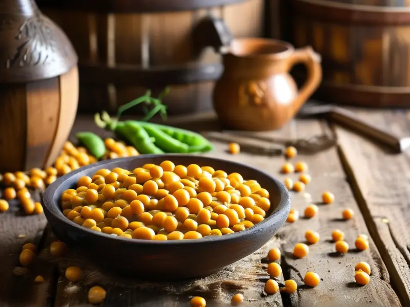 传统方法酿造的豌豆酒展示