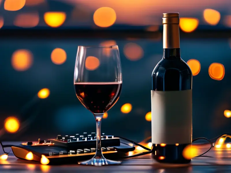 晚风做酒mp3音乐与美酒欣赏场景